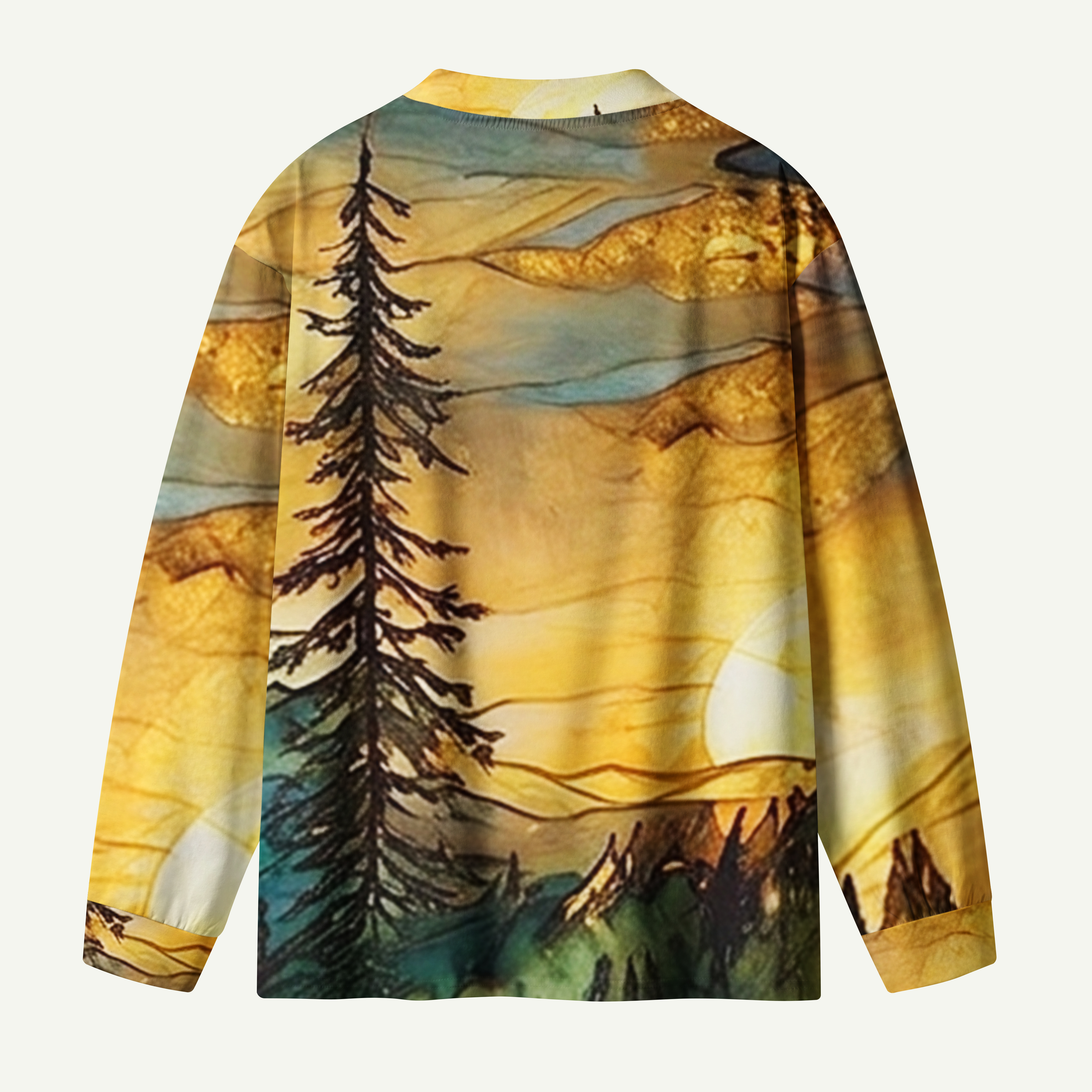 Sunset Alpine Forest Landscap Premium Eco Long Sleeves