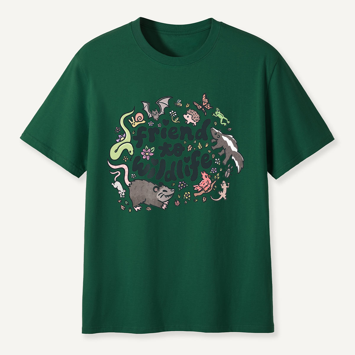 Friend to Wildlife Cute Animals Doodle T-Shirt