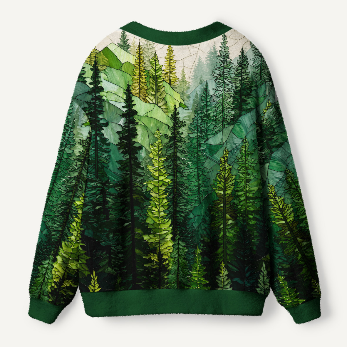 Pine Trees and Mountain Haze Ugly Cardigan Sweaters