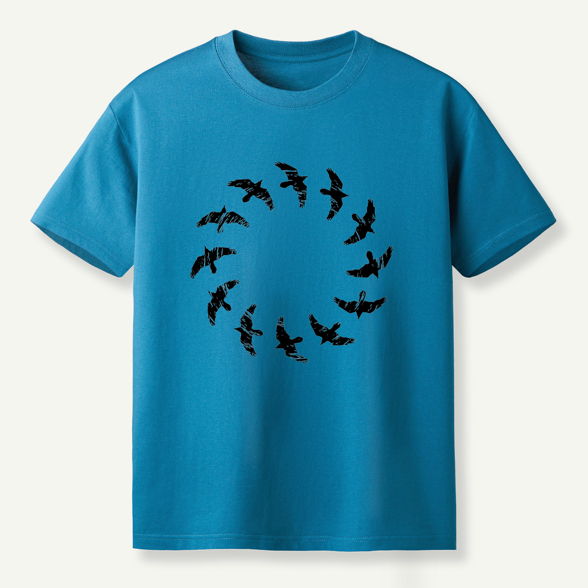 Raven Flight Circle Silhouette T-Shirt