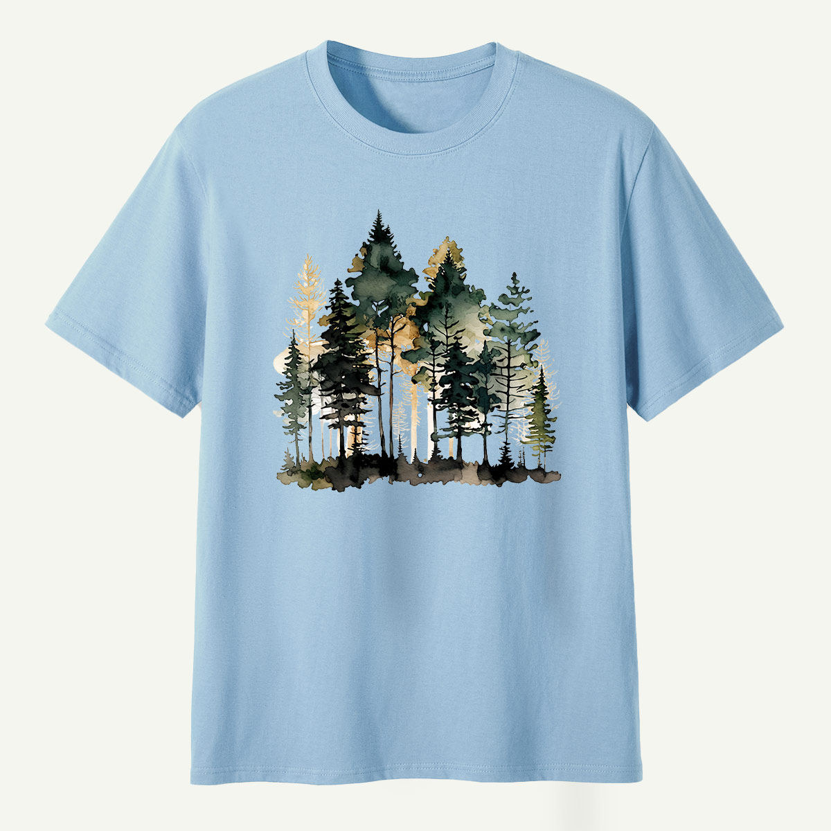 Watercolor Pine Forest Landscape T-Shirt