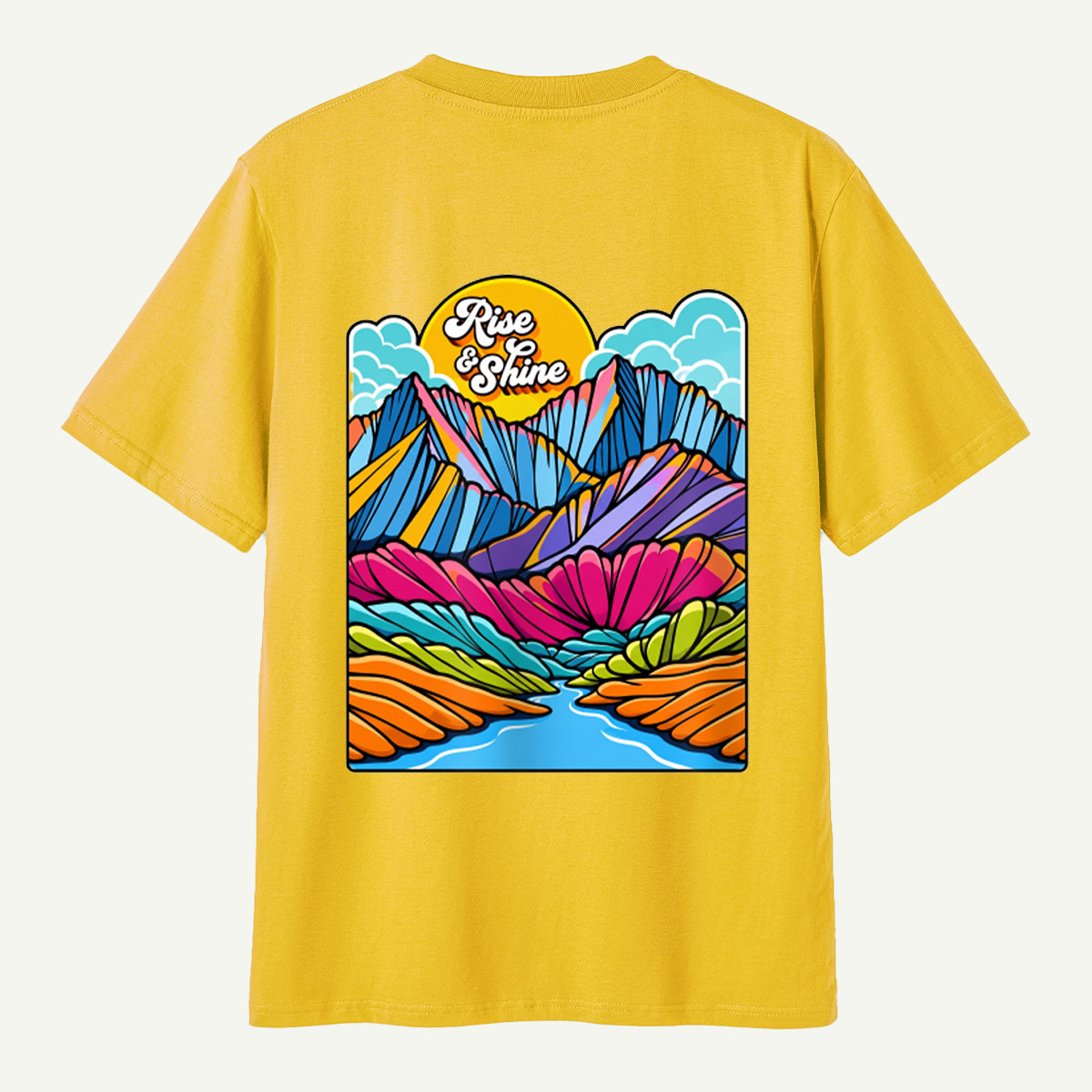 Rise And Shine Colorful Mountain Sunrise Landscape T-Shirt