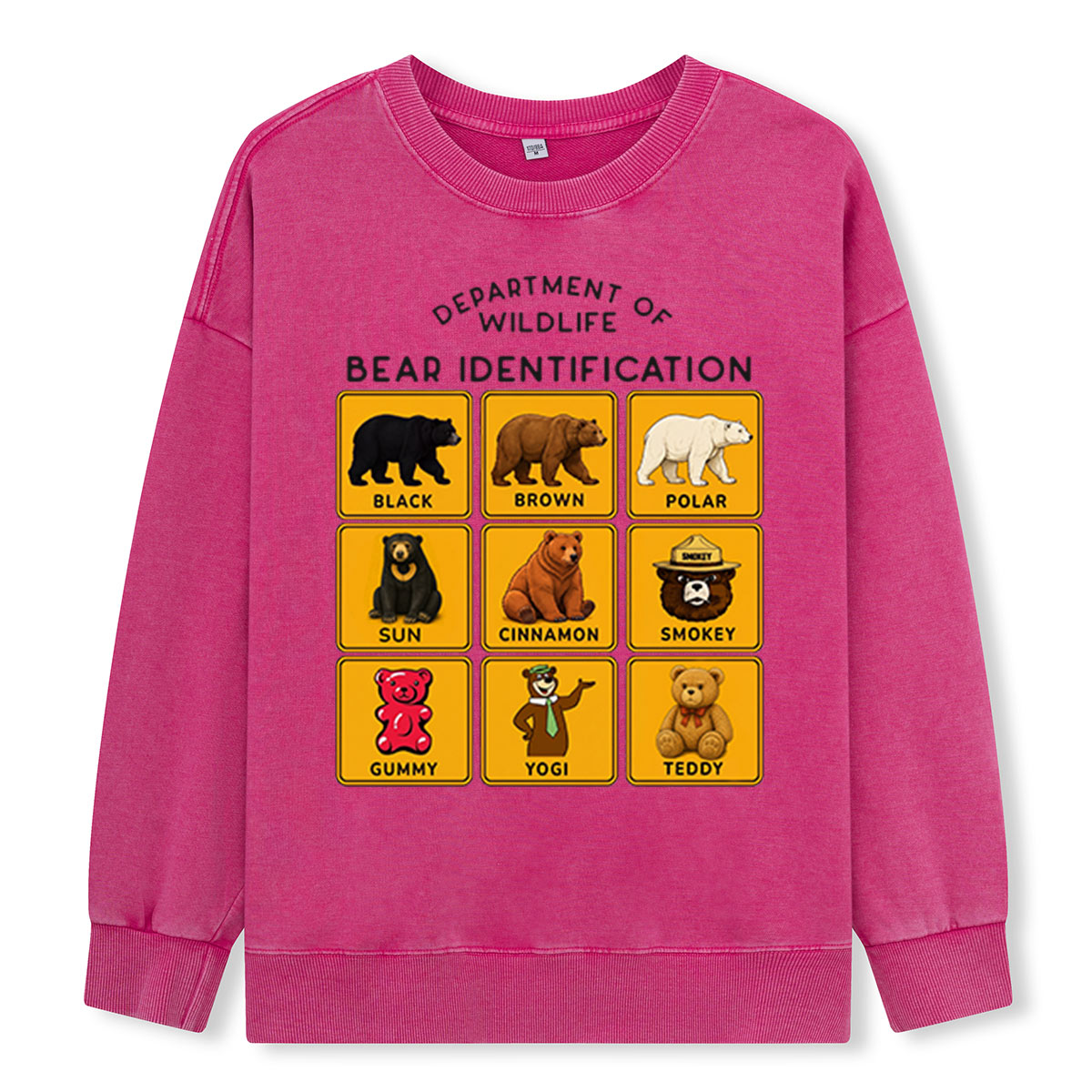 Department of Wildlife Bear Identification Washed Sweatshirts