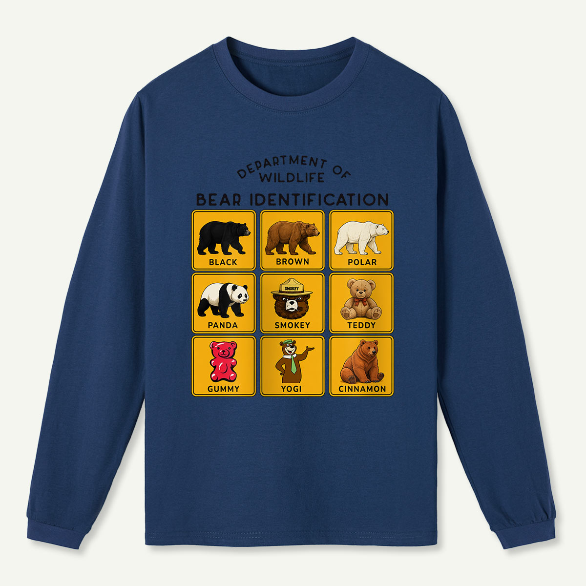Department of Wildlife Bear Identification Long Sleeve T-Shirt