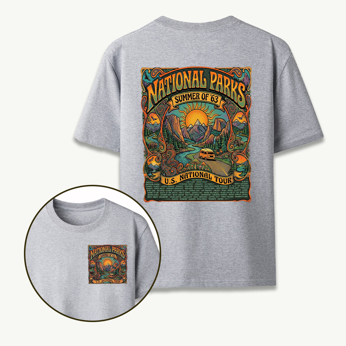 Vintage National Parks US Tour Summer of 63 Retro T-Shirt