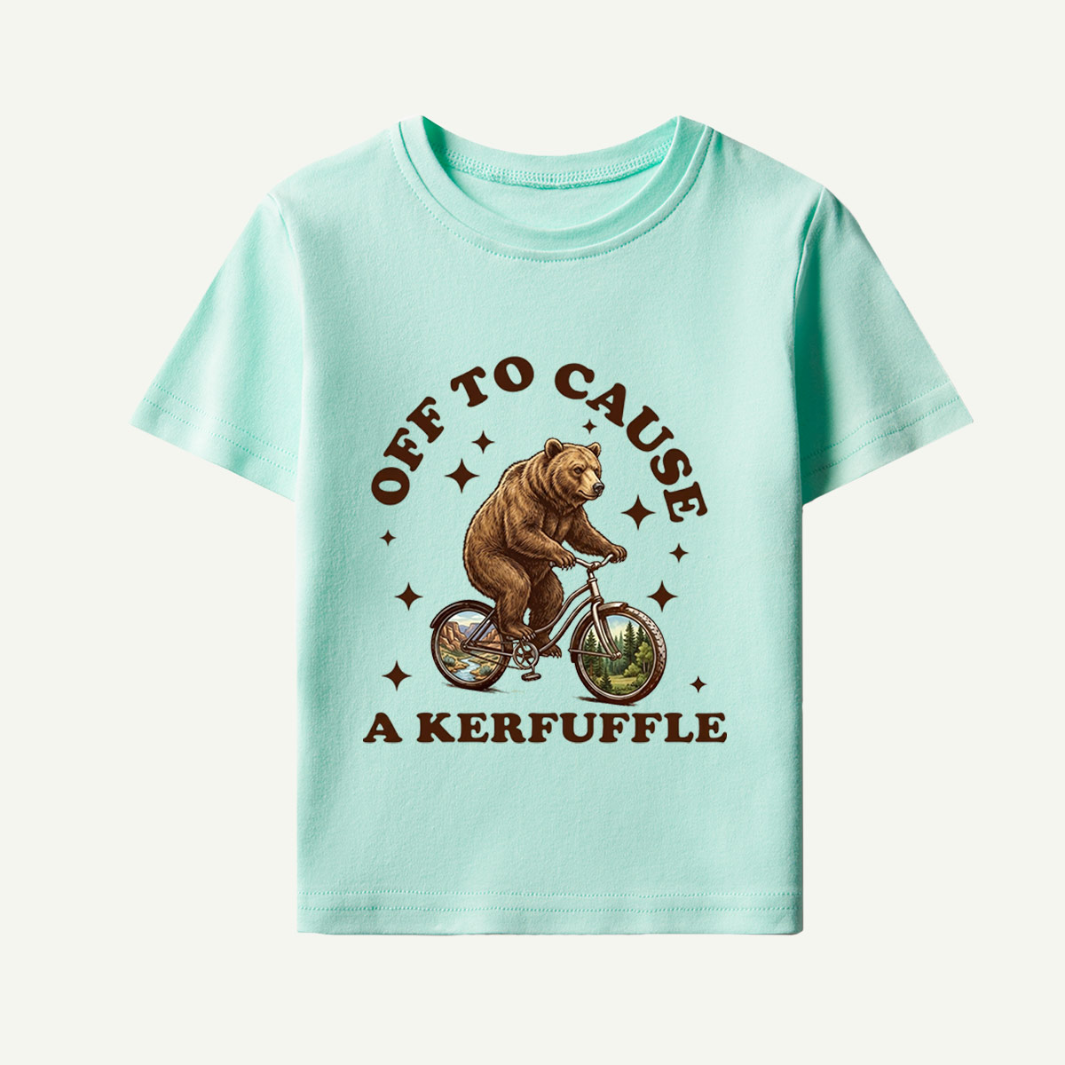 Off To Cause a Kerfuffle Bear Kids T-Shirt