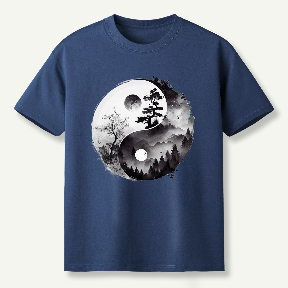 Yin Yang Mountain Forest Balance T-Shirt