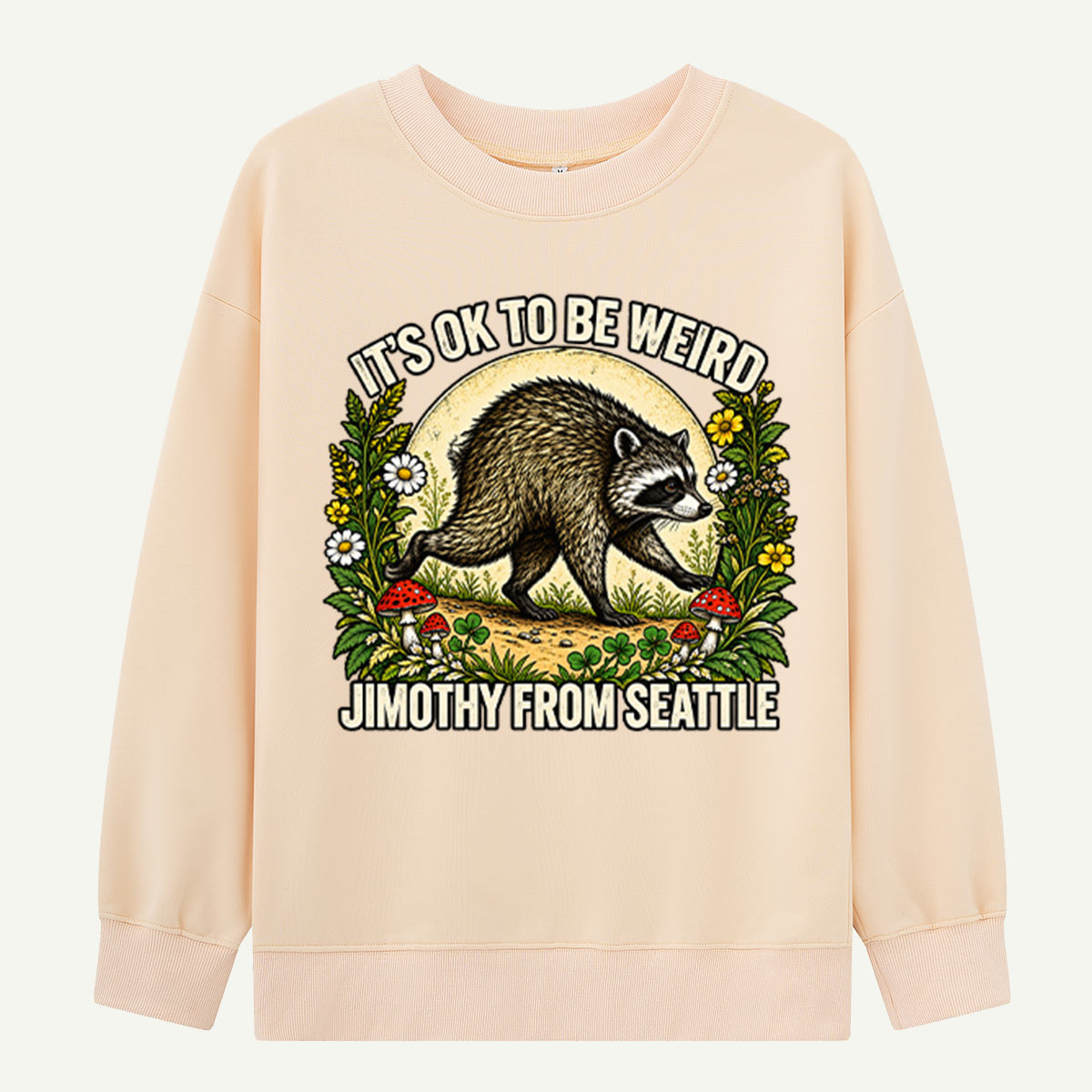 Its OK To Be Weird Jimothy From Seattle Raccoon Sweatshirts