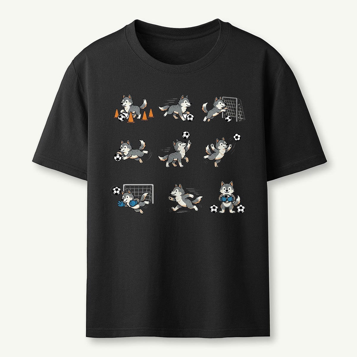 Funny Wolf Soccer T‑Shirt