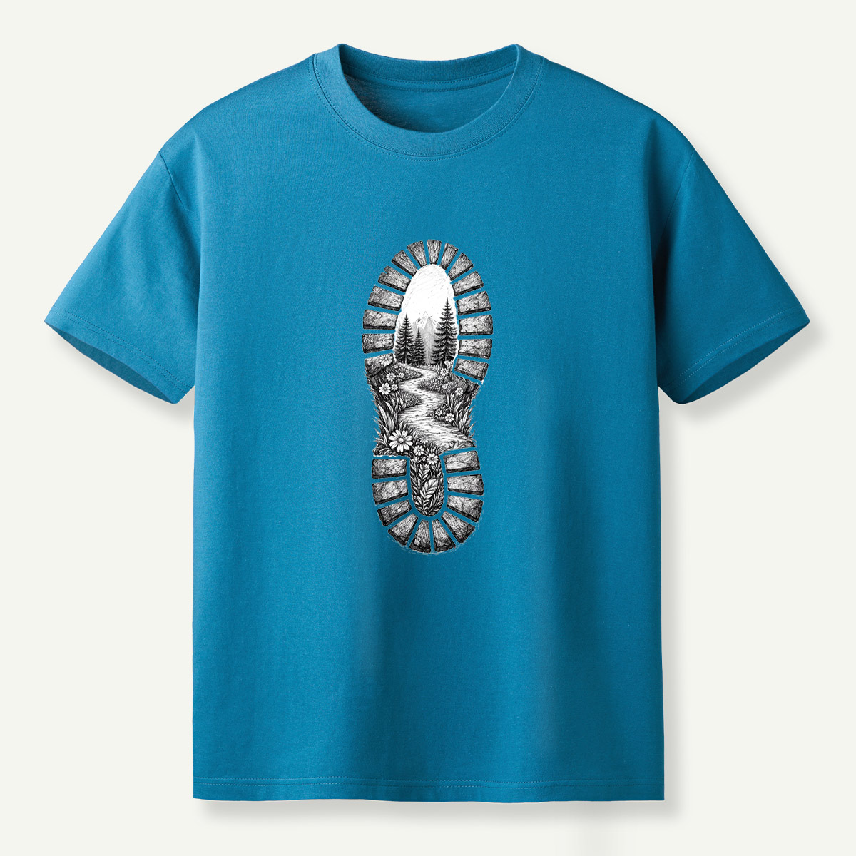 Hiking Boot Trail Sole Print T-Shirt
