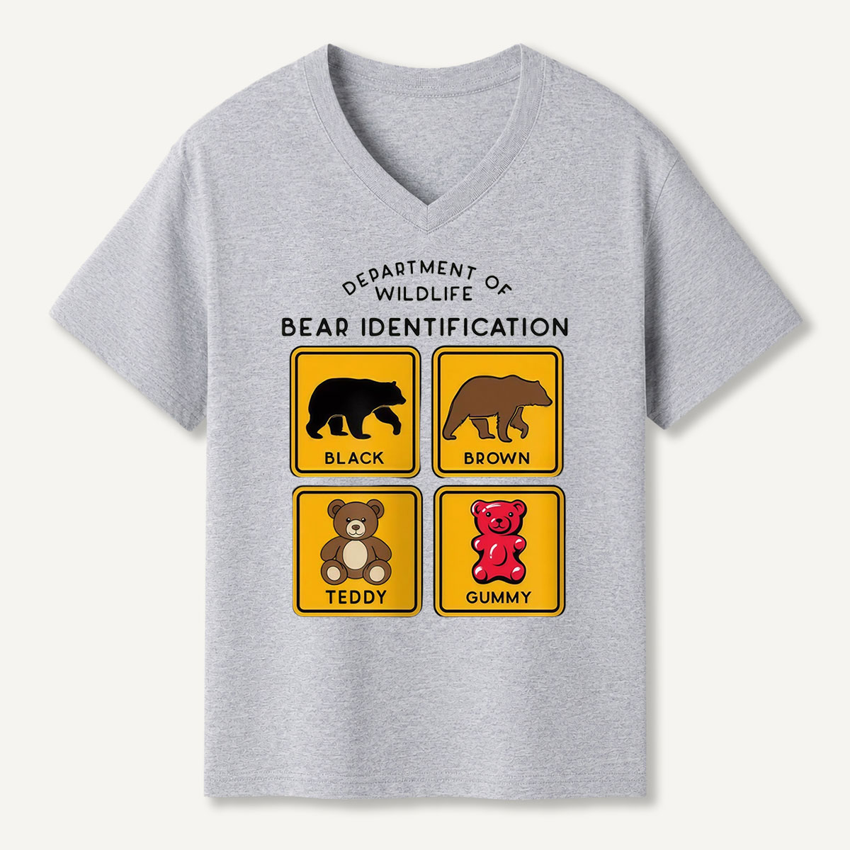 Department of Wildlife Bear Identification V-neck T-Shirt