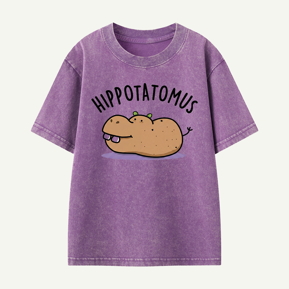 Hippotatomus Potato Hippo Kids Washed T-Shirt