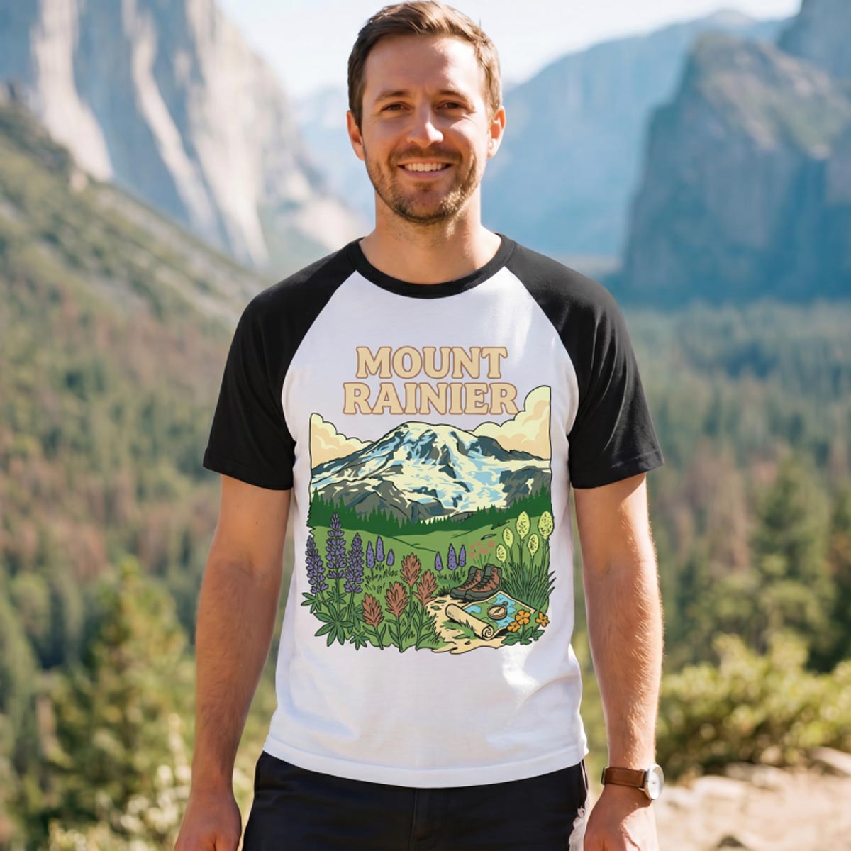 Mount Rainier Raglan T-Shirt
