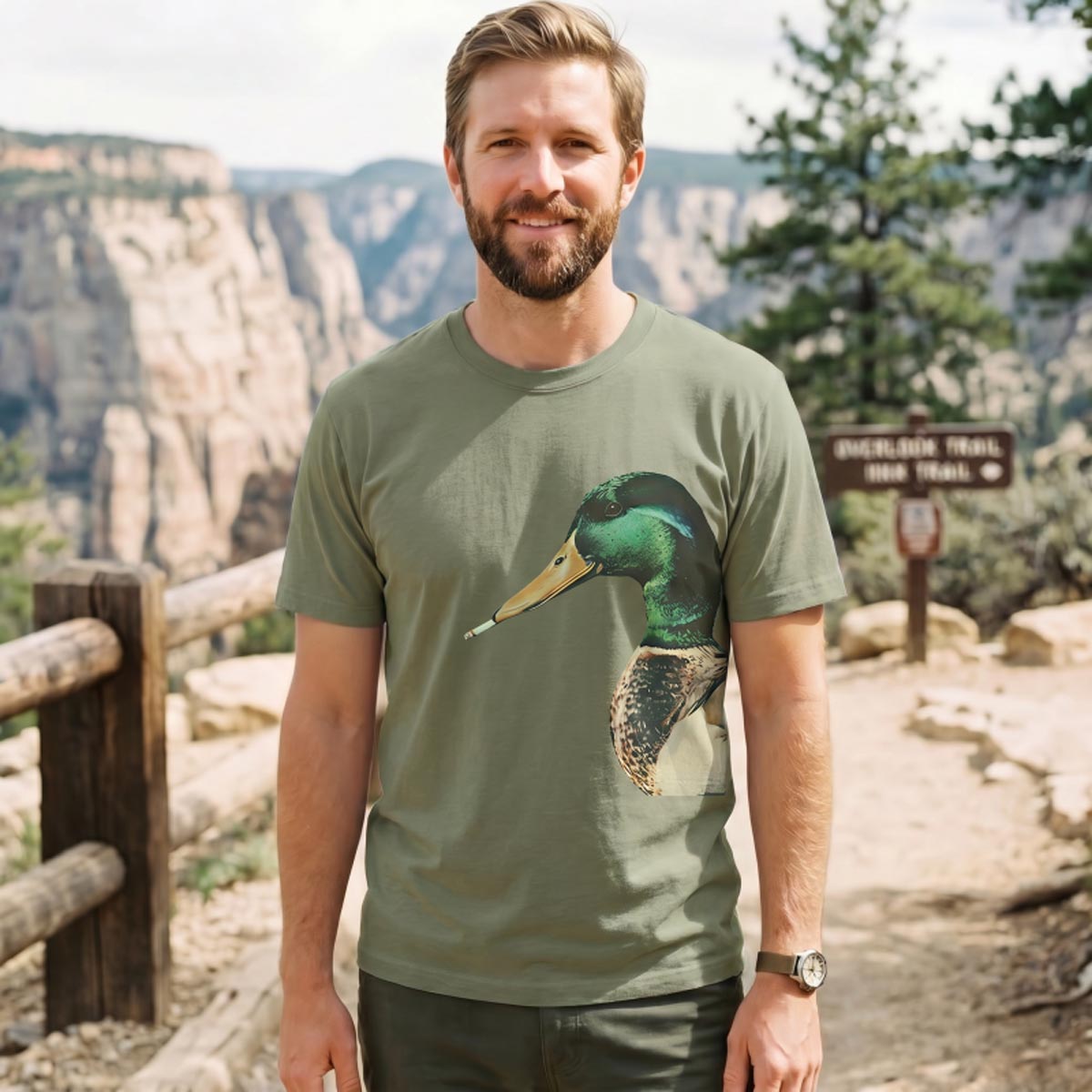Retro Humor Funny Duck T‑Shirt