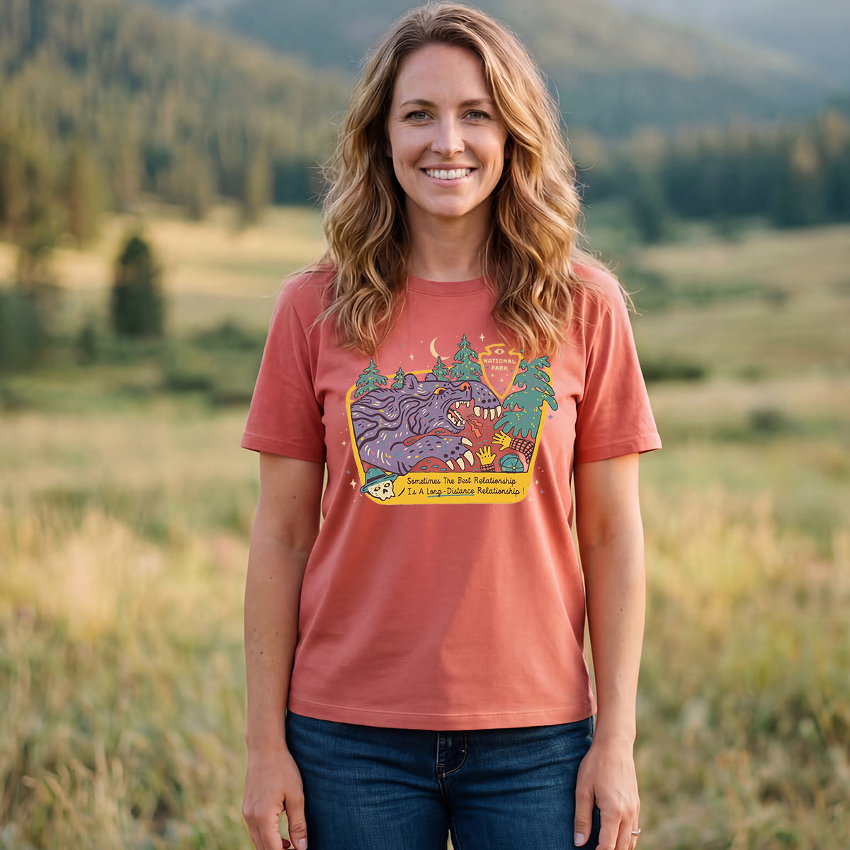 Vintage Bear Forest Nation Park After Dark T-Shirt