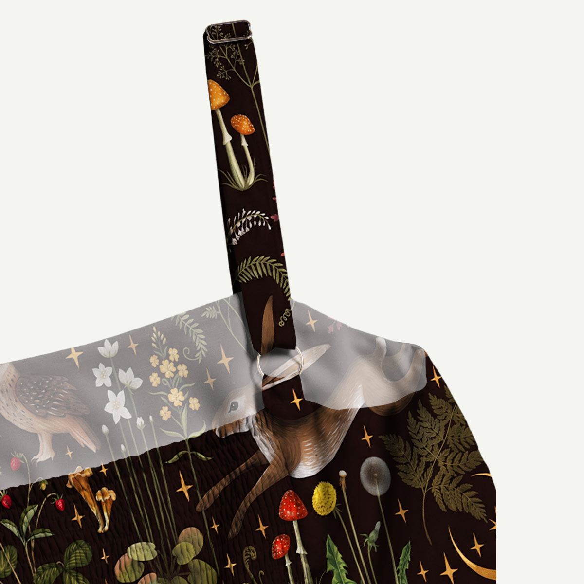 Woodland Animals and Mushroom Straps Maxi Dress