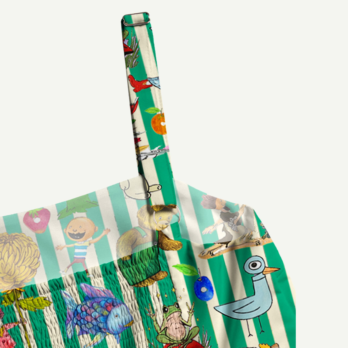 Whimsical Animal and Fruit Straps Maxi Dress With Pocket