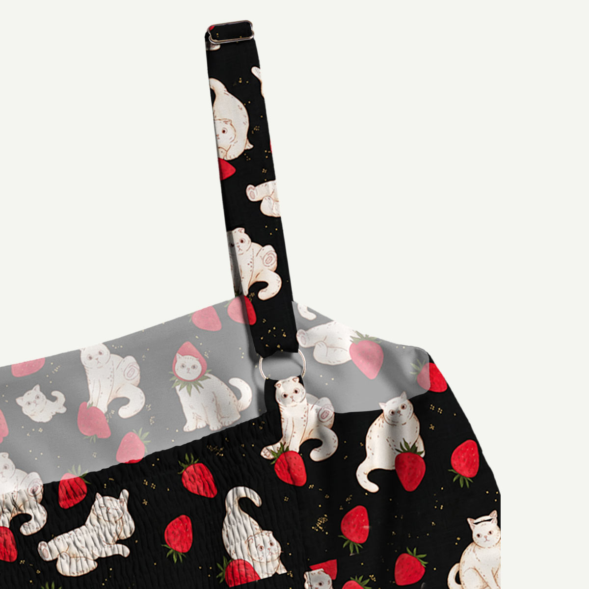 Strawberry Cat Story Straps Maxi Dress With Pockets