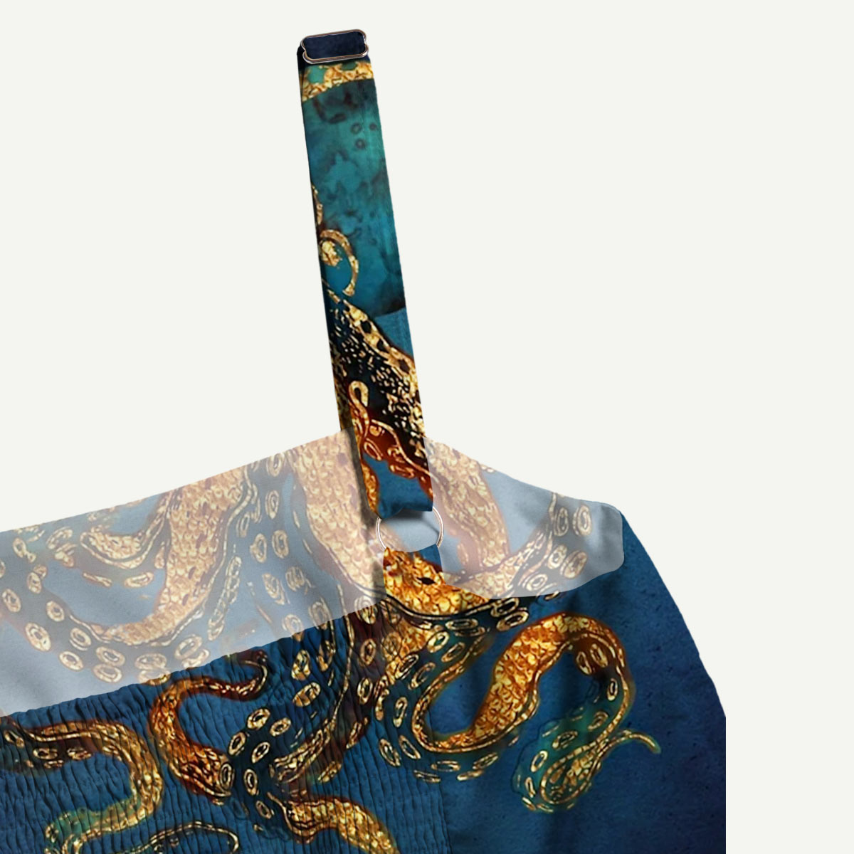Octopus Ocean Straps Maxi Dress With Pockets