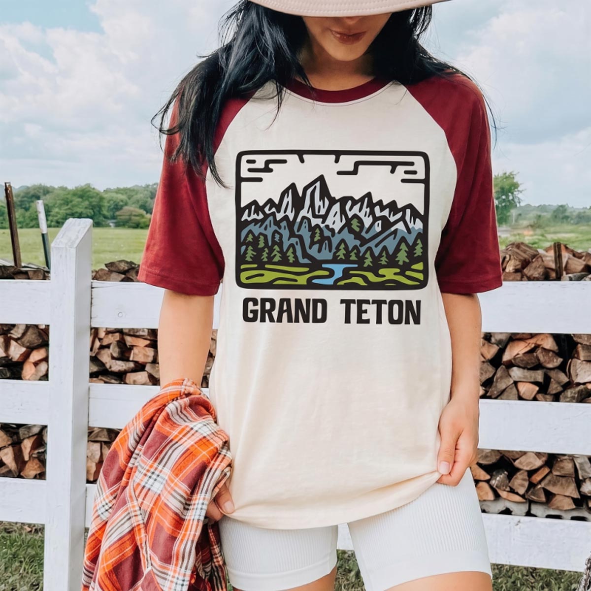 Grand Teton National Park Tee Cotton Classic Raglan T-Shirt