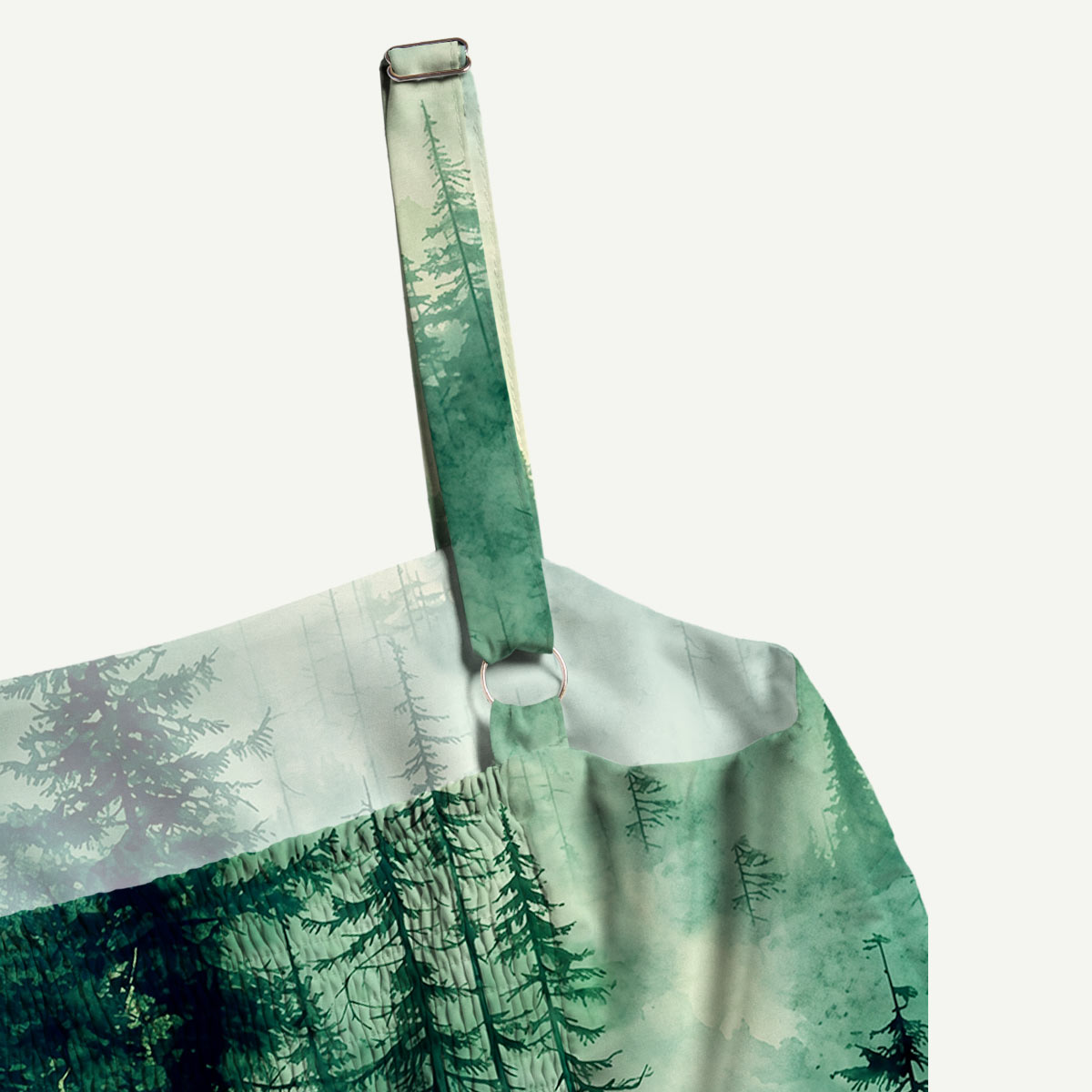 Misty Pine Forest Straps Maxi Dress With Pockets