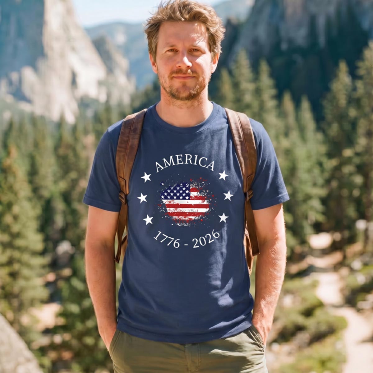 America 1776–2026 Stars Circle Flag T‑Shirt