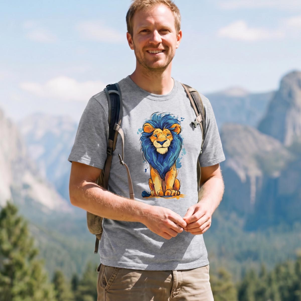Wildlife Blue Lion T-Shirt