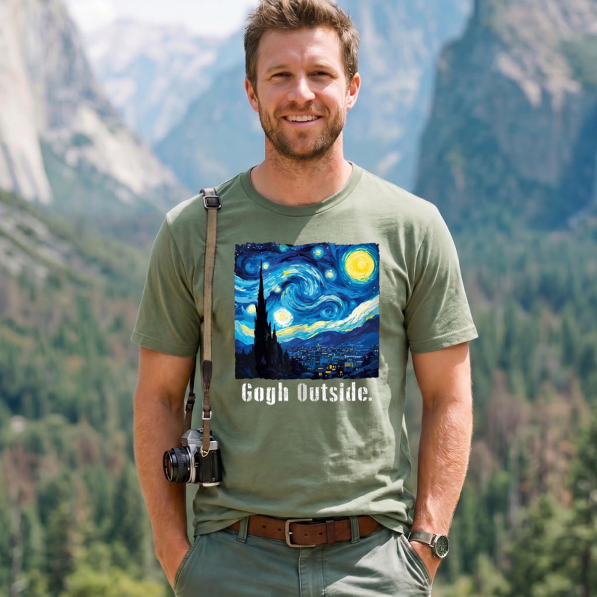 Swirl Night Sky Gogh Outside T-Shirt
