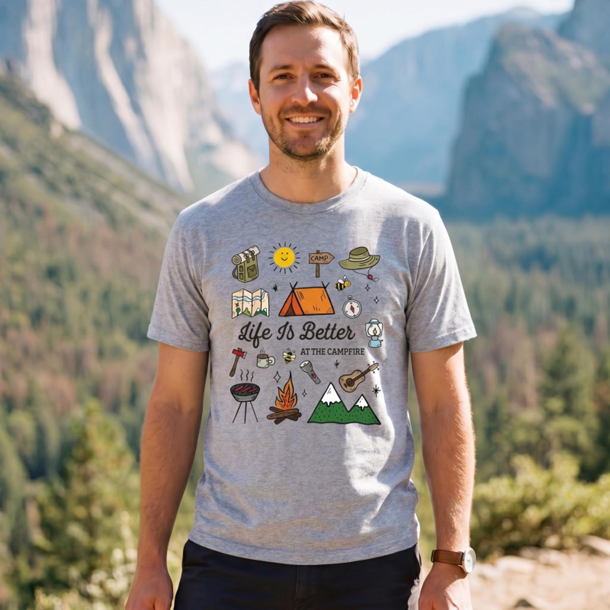 Life Is Better at the Campfire Camping T-Shirt