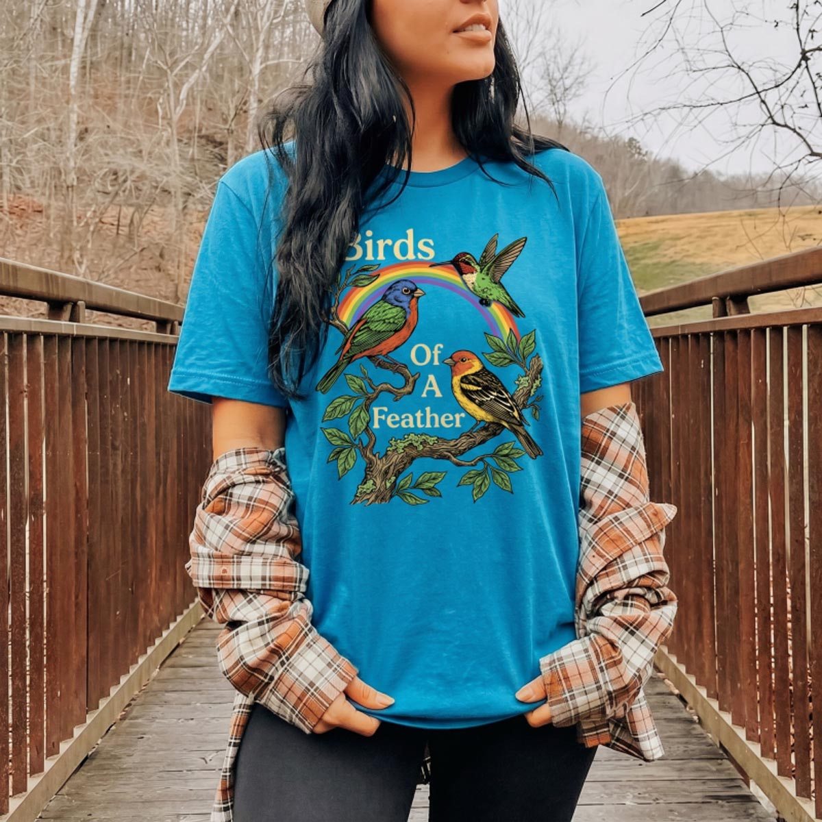 Birds Of A Feather Rainbow Birds T-Shirt