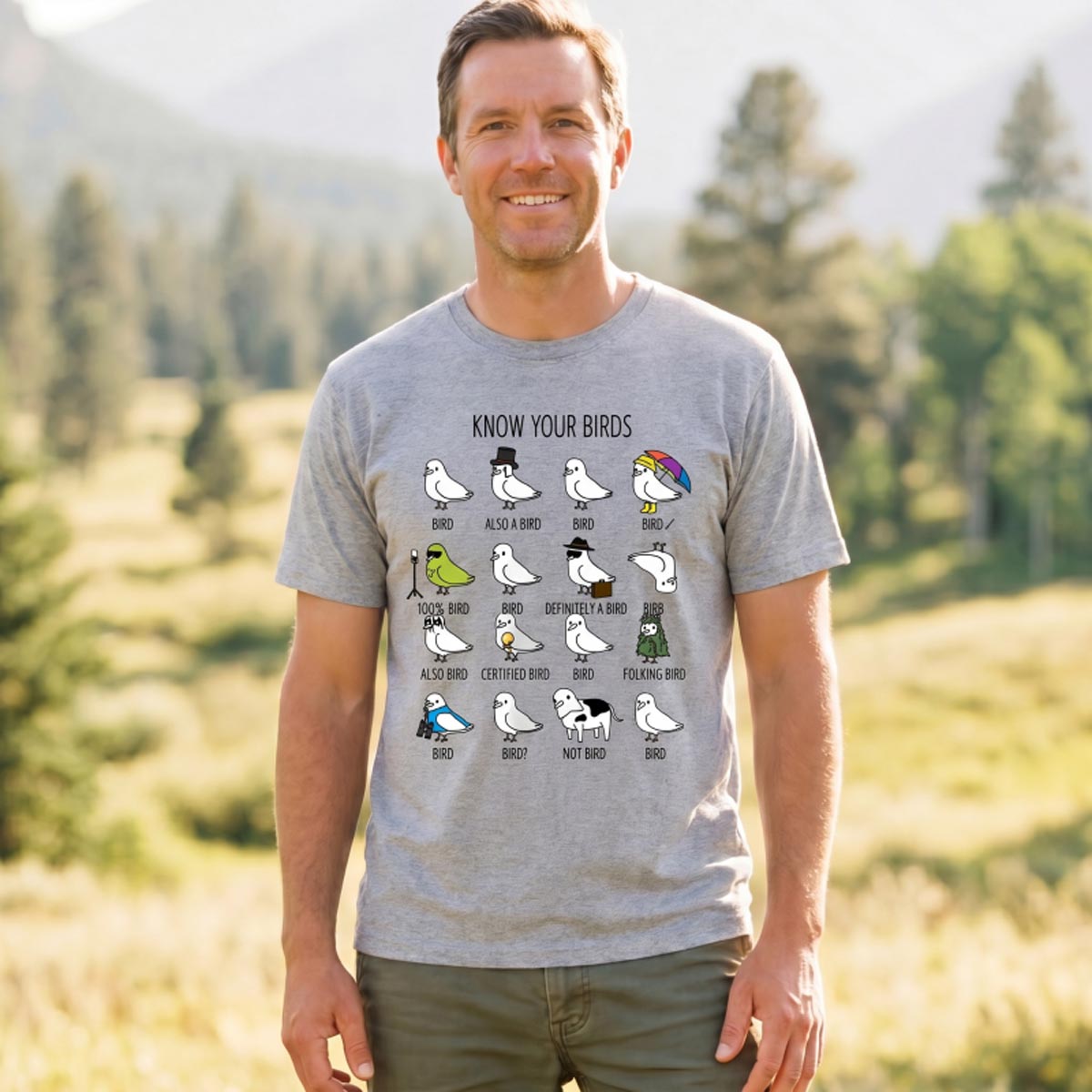 Know Your Birds Bird Chart T-shirt
