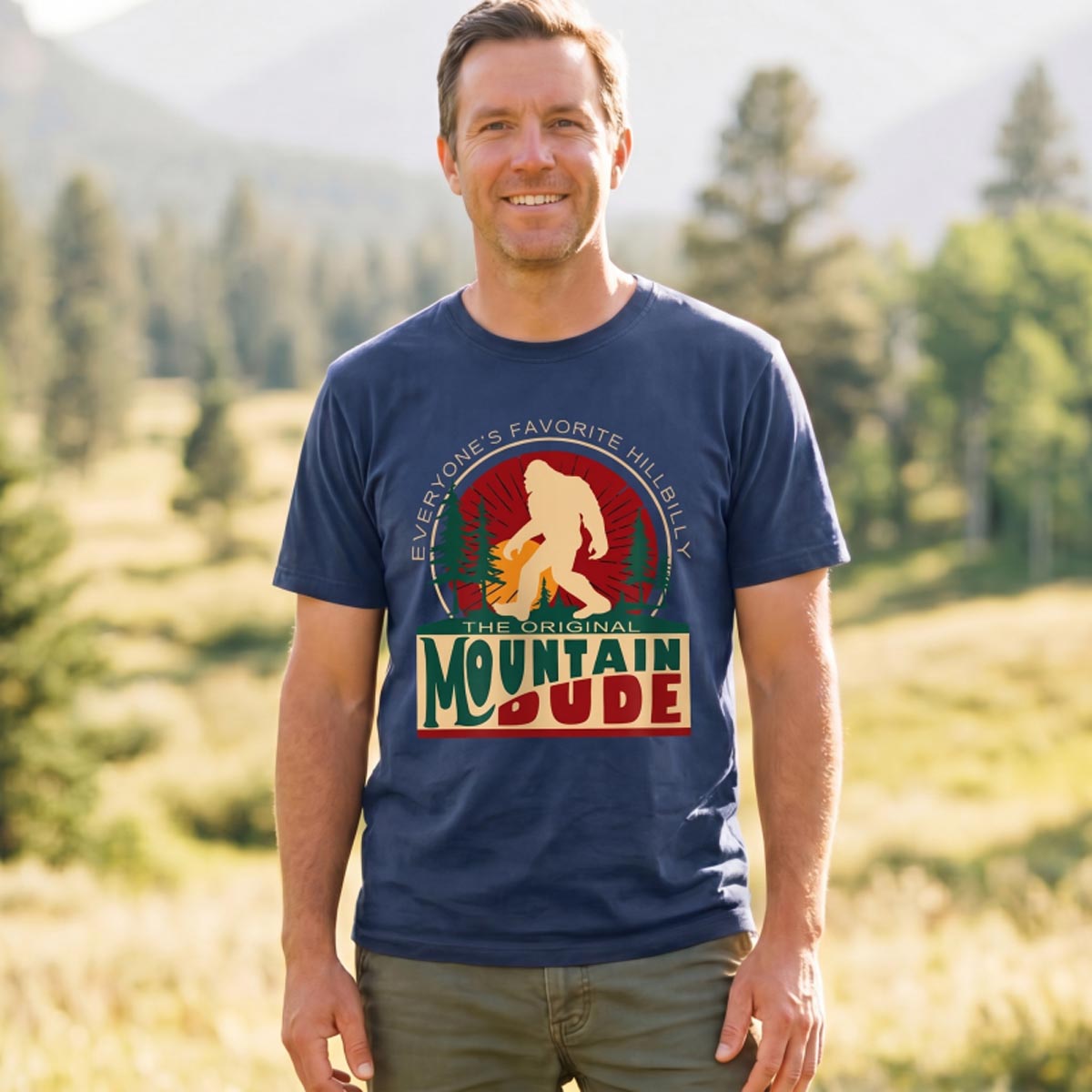 The Original Mountain Dude Cryptid Forest T-shirt