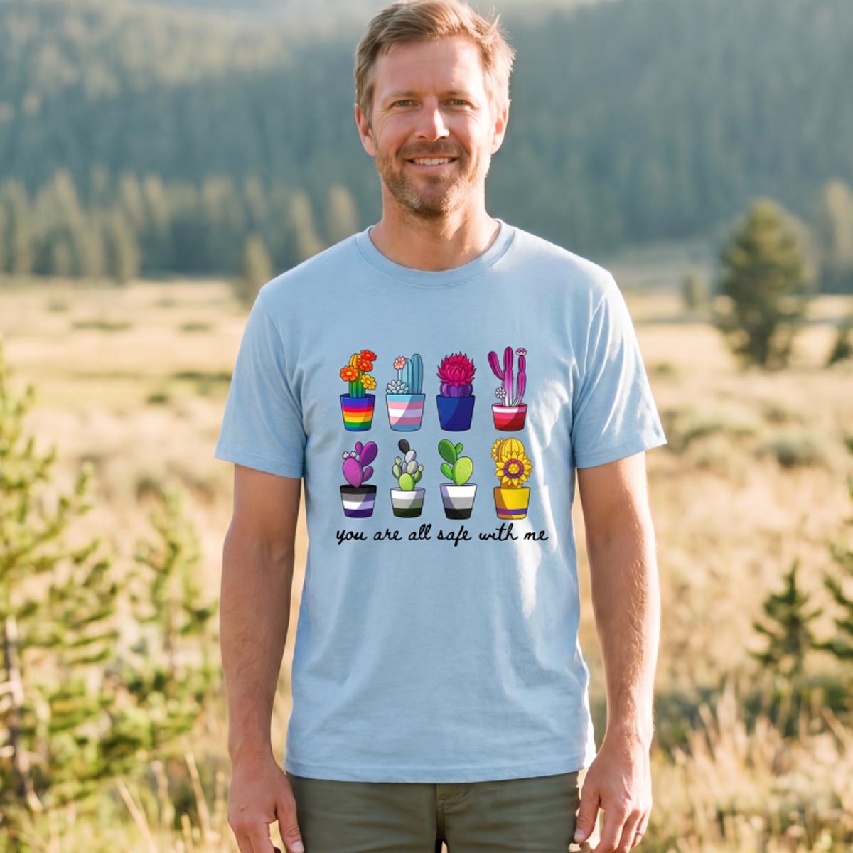 You Are Safe With Me Cactus T-shirt