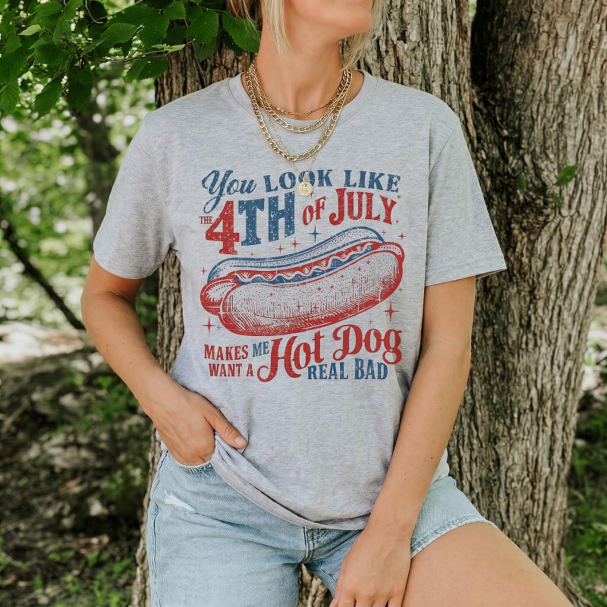 You Look Like the 4th of July Hot Dog T‑Shirt