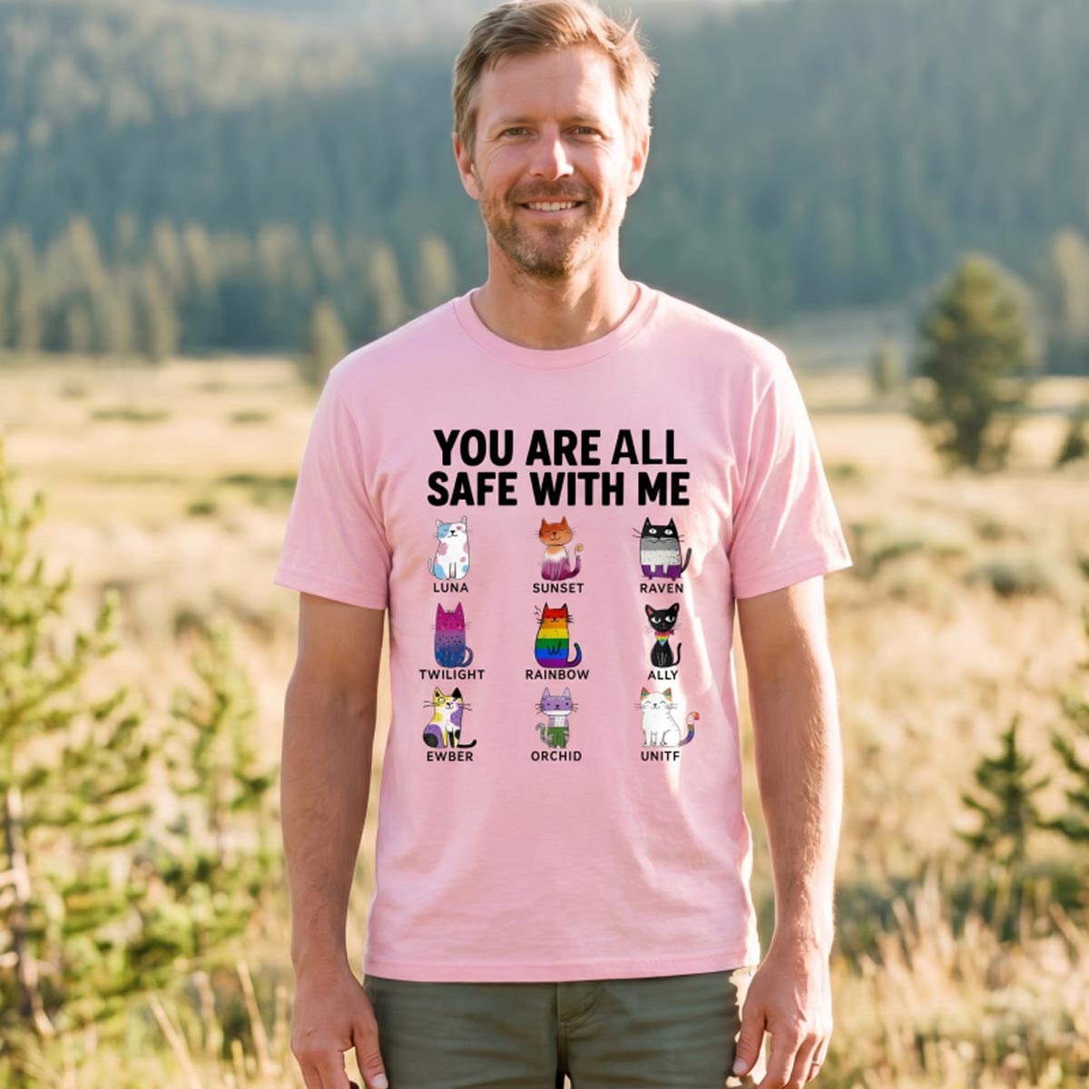 You Are Safe With Me Cat T-shirt