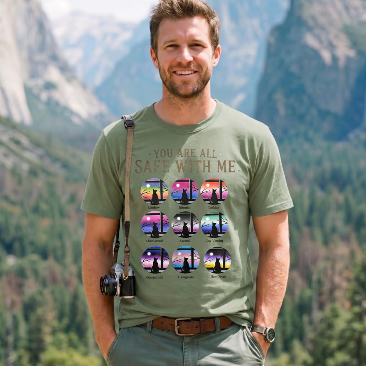 You Are All Safe With Me Cat T‑Shirt