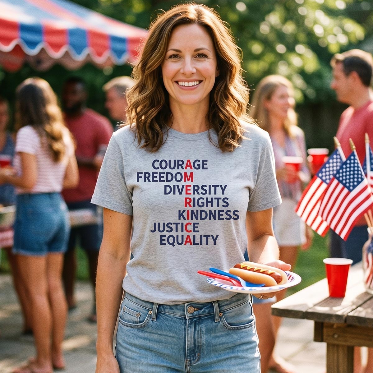 Courage Freedom Diversity Rights Tee
