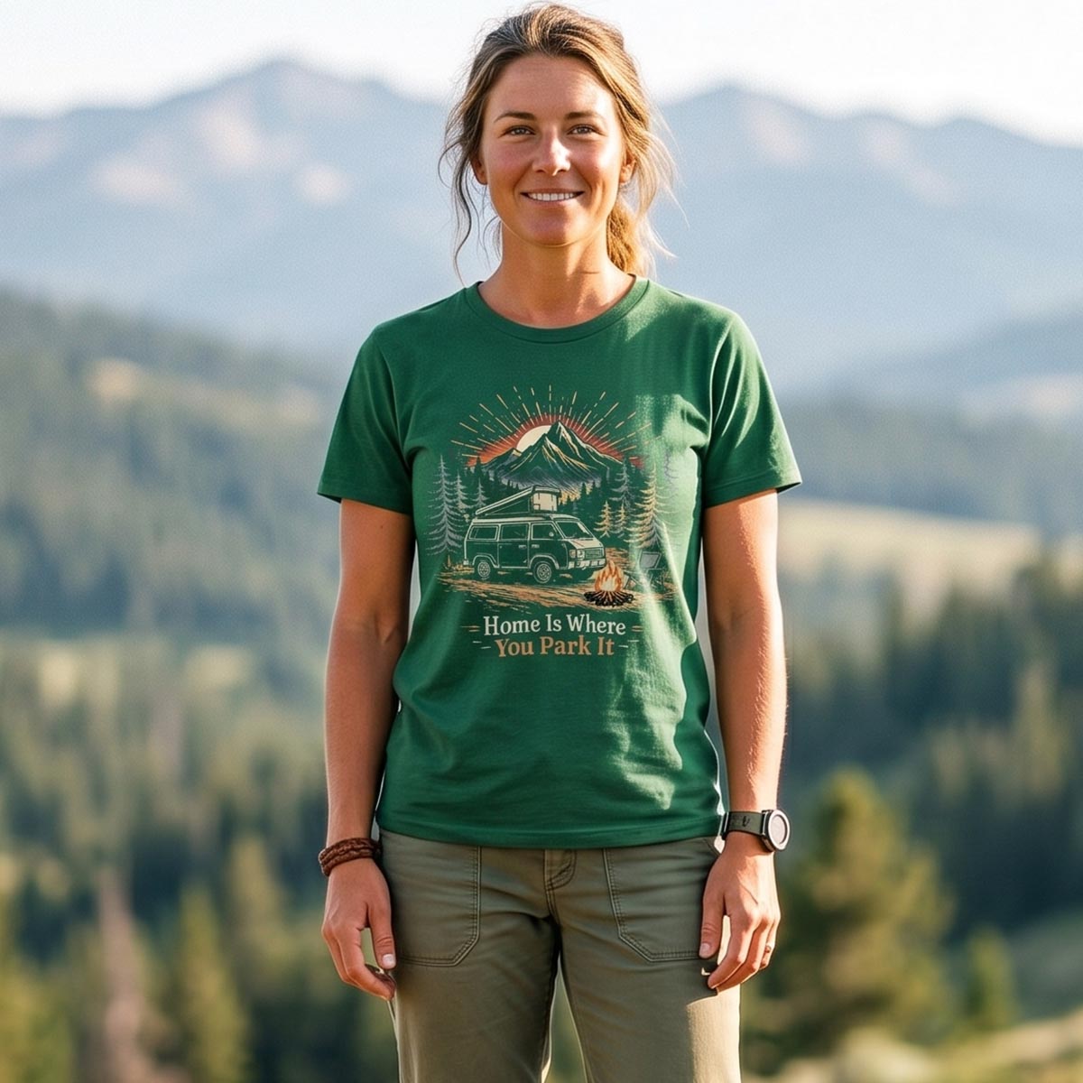 Home Is Where You Park It Camper Van Camping T-Shirt