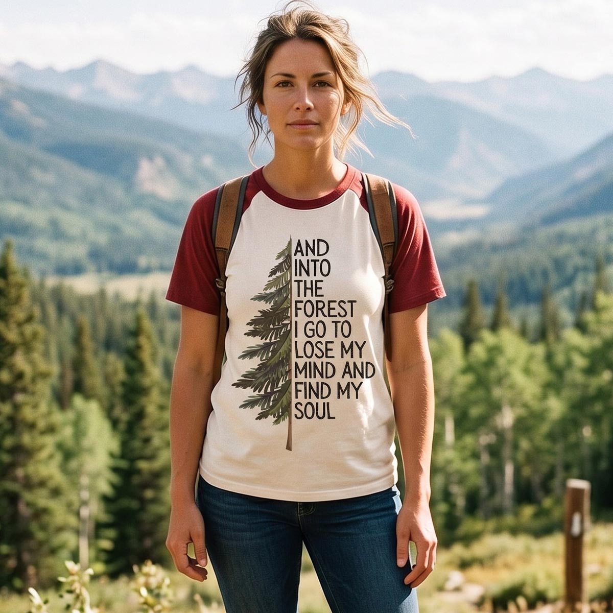 Into the Forest Tree Quote Raglan T-Shirt
