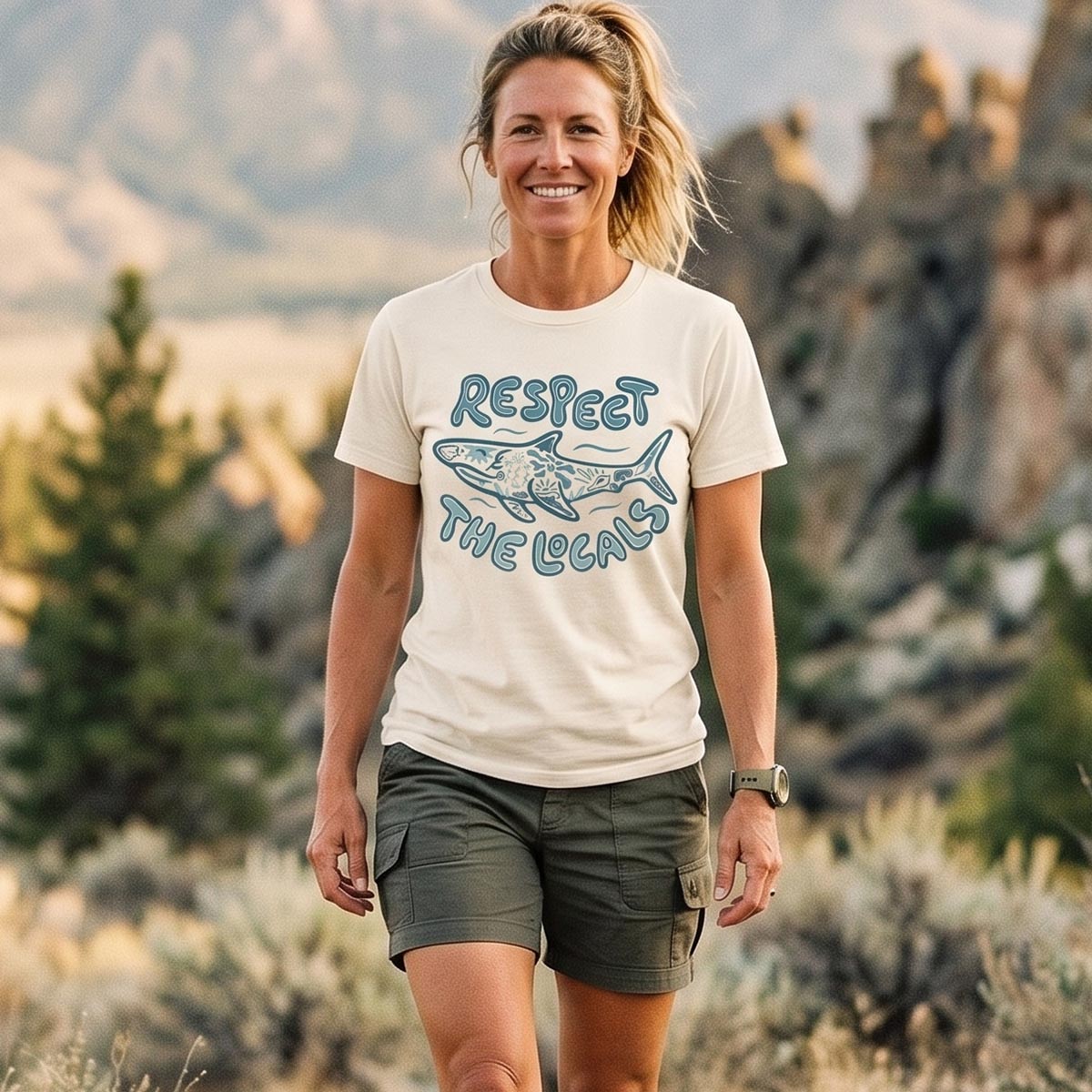 Coastal Ocean Shark Respect the Ocean Wildlife T-Shirt