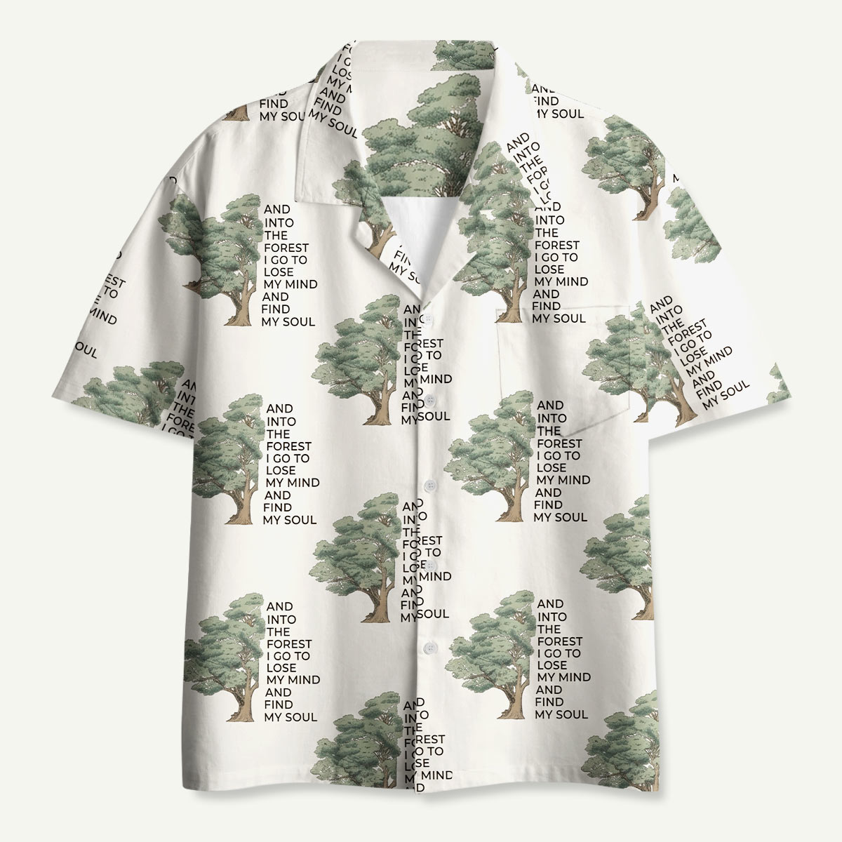 Forest Soul Tree Hawaii Button Up Pocket Shirt