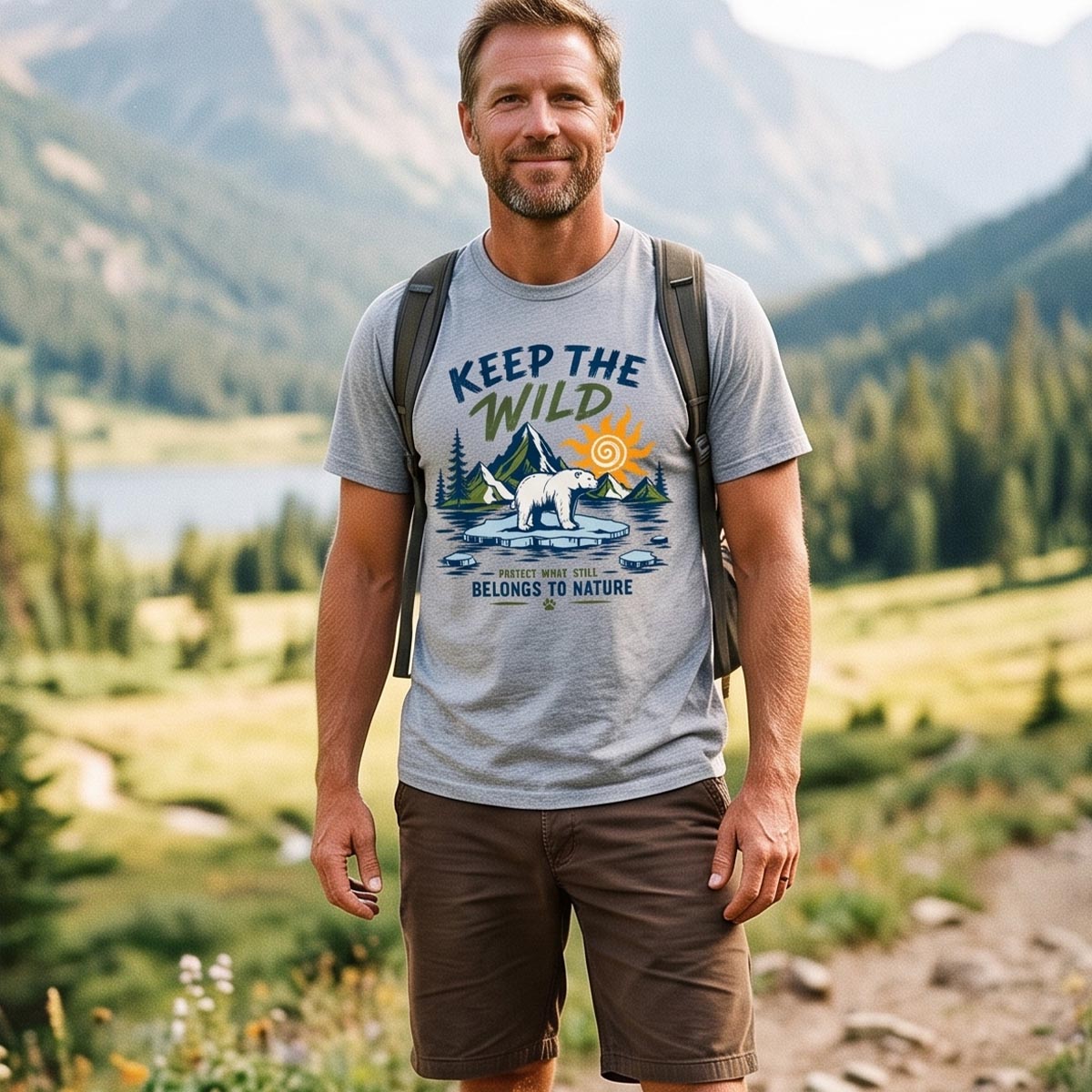 Keep the Wild Outdoor Adventure Wild Arctic Bear T-Shirt