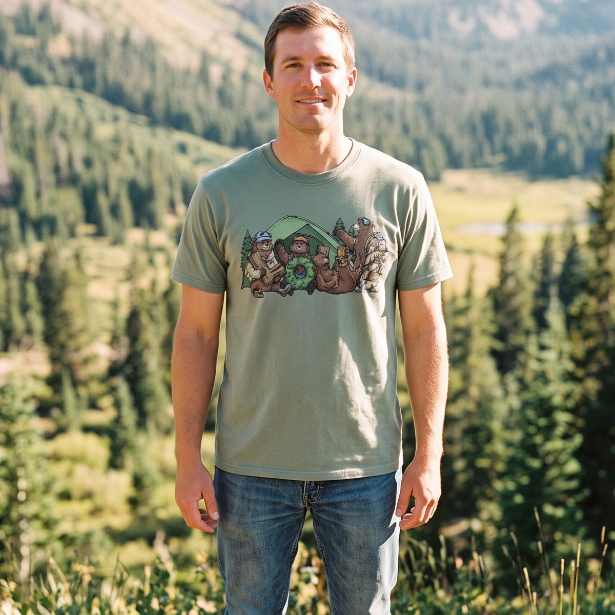 Happy Camping Bears T-Shirt