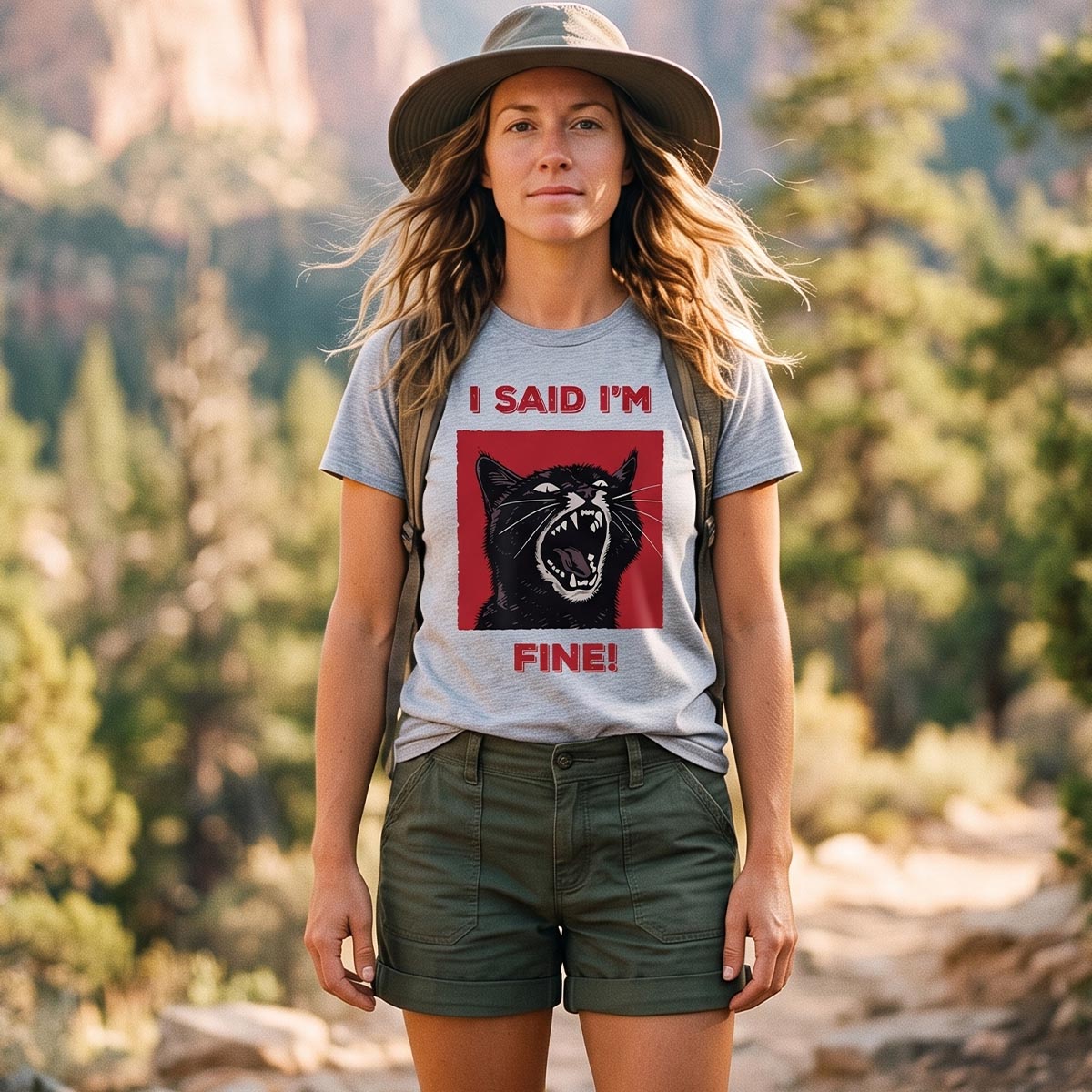 I Said I'm Fine! Funny Black Cat T-Shirt