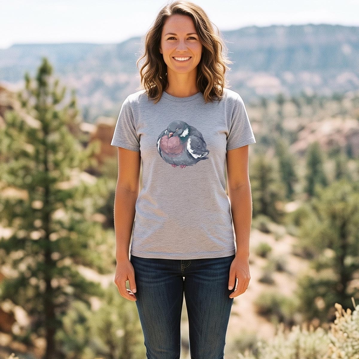 Cozy Pigeon Hand Drawn Bird T-Shirt