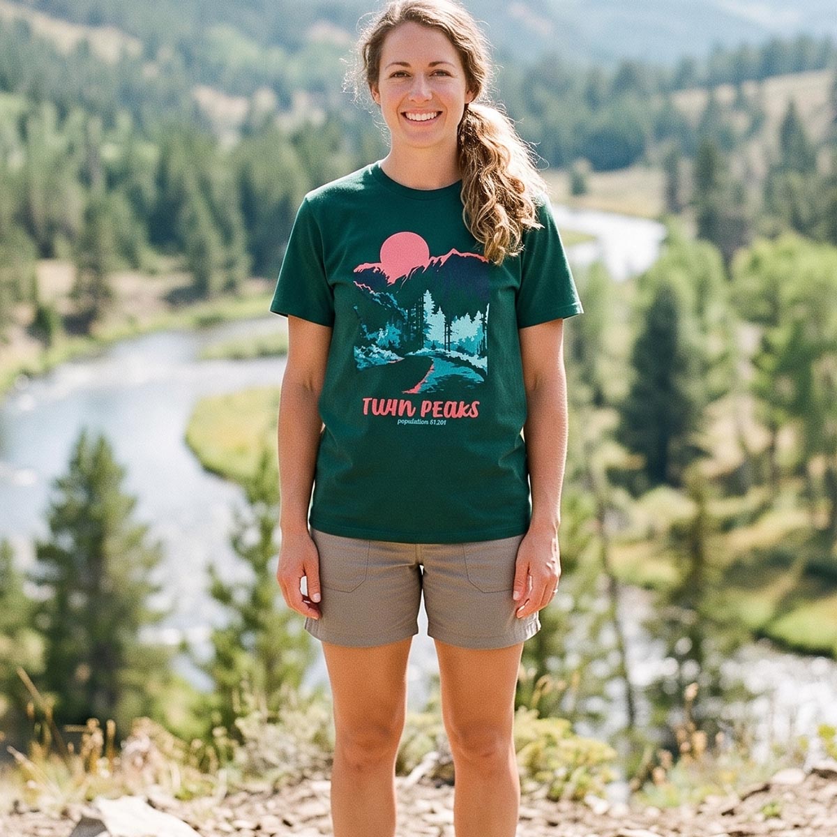 Mountain Sunset Outdoor Forest T-Shirt