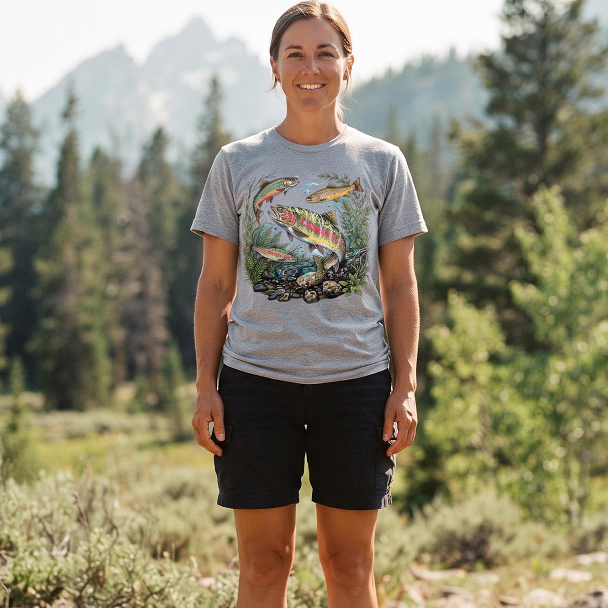 Trout Fishing Freshwater Fish Nature T-Shirt