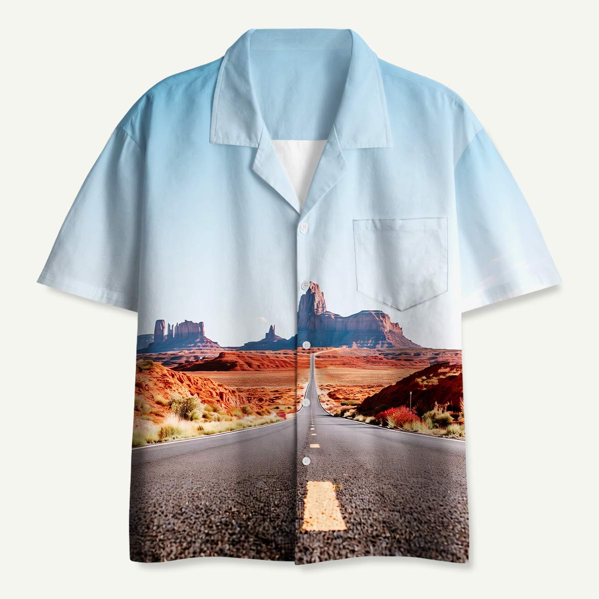 Desert Highway Hawaii Button Up Pocket Shirt