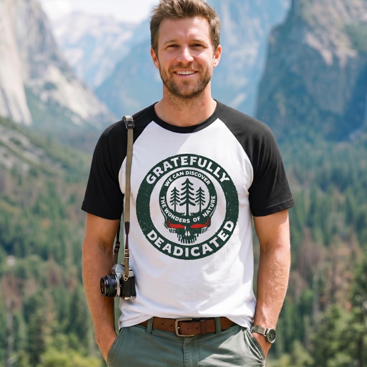 Gratefully Deadicated Stealie Grateful Dead Lightning Tree Raglan T-Shirt