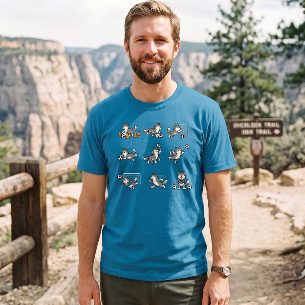 Funny Wolf Soccer T‑Shirt